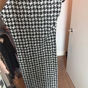 Black and White Houndstooth midi dress